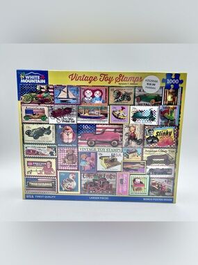 White Mountain Puzzle Vintage Toy Stamps 1000 Piece New Sealed